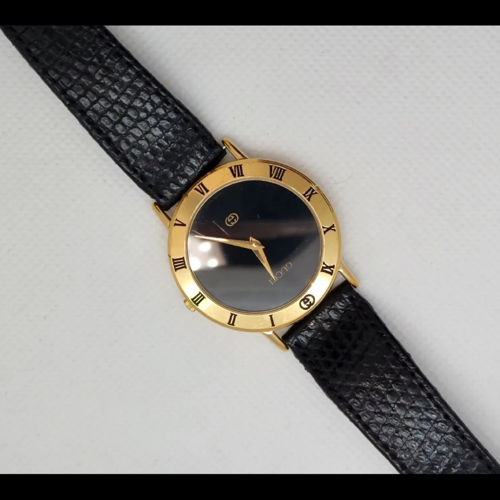 Gucci Italian Luxury Vintage Watch Men’s 14k Gold Plated - Picture 4 of 6